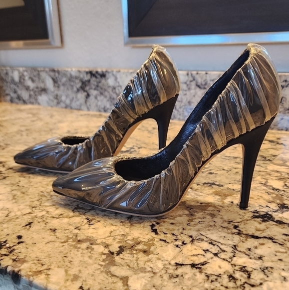 Off-White X Jimmy Choo Anne PVC Wrapped Satin Pump black heels 35 5 - Picture 10 of 12